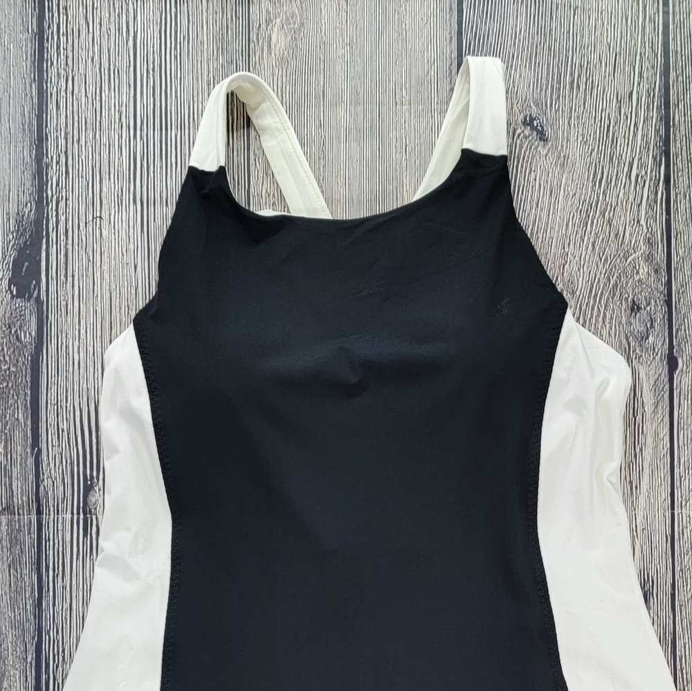 Athleta Black and White Colorblock Swim Dress - Picture 3 of 11